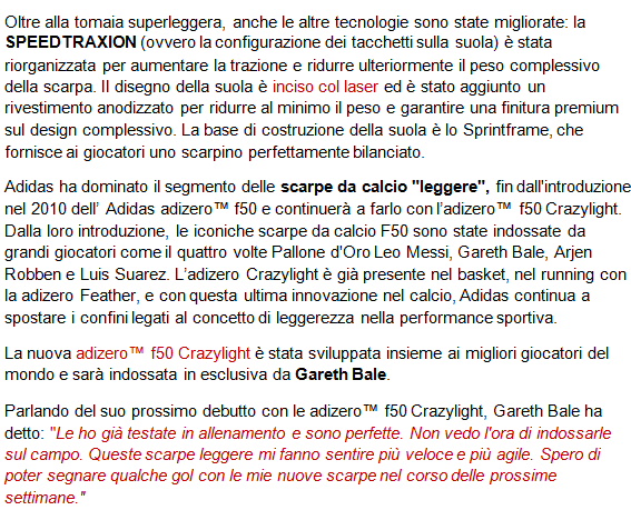 nuove scarpe da calcio adidas f50 adizero crazylight